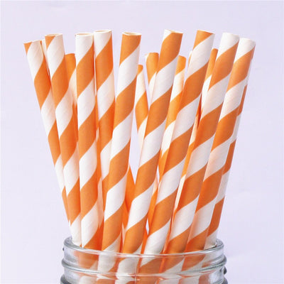 25-Piece Colorful Paper Straws
